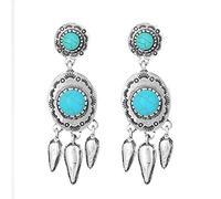 Orecchini vintage eleganti turchesi esagerati lunghi pendenti a gancio per l'orecchio ornamenti gioielli di nozze regalo di San Valentino per le donne s lavorazione creativa e squisita design