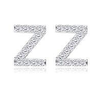Orecchini Vintage Orecchini Orecchini a chiodo Zirconia Argento 26 Lettere per Donna Festa Della Mamma Gioielli, Z, Rame, Zirconia cubica