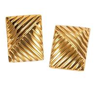 Orecchini vintage per le donne strutturati quadrati orecchini a perno durevoli minimalisti geometrici orecchini in acciaio inossidabile oro a coste chic per tutti i giorni abito da sera