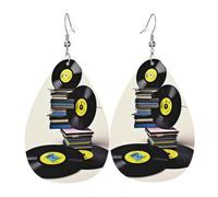 Orecchini Vinyl Records And Tapes Pendenti Leggeri Orecchiniin Pelle Vintage Ciondolo Orecchio Per Feste Regali Donne