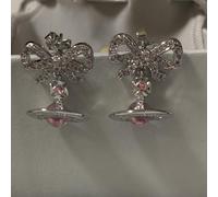 Orecchini Vivienne Westwood OCTAVIE sfera a nastro 2 cm x 1,5 cm argento/rosa...