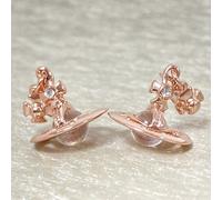 Orecchini Vivienne Westwood Petite Orb oro rosa 2,5 x 1,4 cm con custodia NO ...
