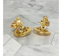 Orecchini Vivienne Westwood Tiny Orb oro trasparente multi con custodia NO SC...