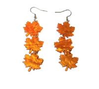 Orecchini Zucca Decorazioni di Halloween Orecchini a foglia acrilica autunnale per donna Gioielli autunnali leggeri e colorati, brillanti e alla moda per lei, fatti a mano da The Painted (Orange, 9cm)