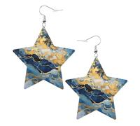 Orecchinis Da Donna Abstract Marble Blue Simple Modern Stampa Orecchini Pelle Donna Confortevoli Waterdrop Di Orecchino Di Cuoio Per Decorazioni Bambina Festa