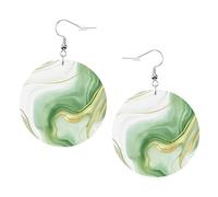 Orecchinis Da Donna Abstract Marble Gold Green Confortevoli Orecchini In Pelle Leggero Waterdrop Di Orecchino Di Cuoio Per Decorazioni Mamma Bambina