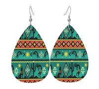 Orecchinis Da Donna Native American Red Skin Boho Aztec Tribal Pattern Confortevoli Orecchini Pendenti Donna Stampa Ciondolo Orecchio Per Decorazioni Vacanze Bambina