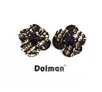Orecchino a clip con margherita bianco,nero e MARRONE art. B000260 - Dolman Bij