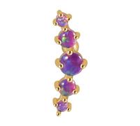Orecchino a forma di arco per cartilagine dell'orecchio, trago, labret, in acciaio inox, cinque opali, gioielli per il corpo da donna in acciaio inox, Gold, come descritto, come descritto