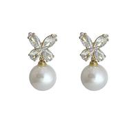 Orecchino a forma di farfalla con perla di strass, Banchetto di nozze con accessori per occasioni formali, Eleganti da donna pendenti gioielli per l'orecchio