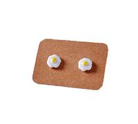 Orecchino a forma di uovo fritto smaltato dal design unico per le donne accessori per uova in camicia omelette orecchini gialliprofessionali e alla moda