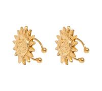 Orecchino alla moda a forma di stella, non forato, adatto per donne giovani che cercano versatilità alla moda, Gold, Metallo