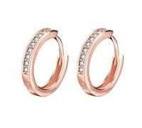 Orecchino Cartilage Donna Orecchini Oro Cerchio Zircone Cubico 17X3mm per Graduazione Gioielli, Cerceau en cuivre de forme ronde, Rame, Zirconia cubica