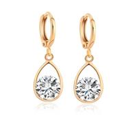 Orecchino Cartilage Donna Orecchini pendenti Oro Lacrima Hollow con Zircone Cubico Rotondo 10X29mm per Graduazione Gioielli, Rame, Zirconia cubica