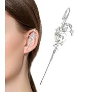 Orecchino con piercing all'ago, gancio per l'orecchio a forma di luna,Gancio per l'orecchio Star Moon con pietre preziose | Gioielli da donna creativi in stile asimmetrico, spilla decorativa per l'o