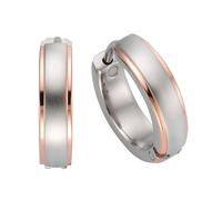 Orecchino Creolo Uomo Acciaio Zeeme Stainless Steel Creolo Unisex Bicolore NUOVO