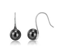 Orecchino da donna, a forma di chio, in oro rosa, argento Sterling S925, con perla 23 x 9 mm, per San Valentino, Argent 925 avec perle de forme ronde, Argento sterling, Perla