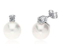 Orecchino da donna di GioiaPura. Orecchino realizzato in argento rodiato e shell pearl di colore bianco rainbow. Orecchino a lobo con zircone e perla sitentica da mm 10. La referenza è lpe 77390