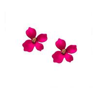 Orecchino da Donna in Stile Floreale, 2 Pezzi Moda Donna Ragazza Forma di Fiore Orecchini a Bottone Orecchini Decorazione Gioielli Regalo - Rosa Rossa Elegante e Popolare Durability And Professional