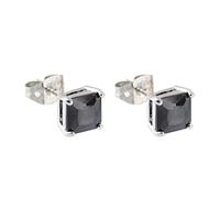 Orecchino da donna, matrimonio, orecchino a chiodo con zirconia cubica, oro quadrato, 7 mm, per matrimonio, gioielli, Carré avec zircone cubique de forme carrée, Rame, Zirconia cubica