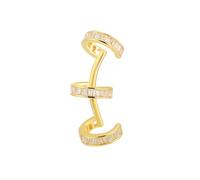 Orecchino da matrimonio, da donna, orecchini in argento vintage, con zirconi cubici, tre anelli, 13 x 35 mm, per il nuovo anno gioielli, Trois anneaux en zircone cubique de forme ronde, Rame, Zirconia