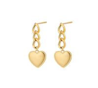 Orecchino da matrimonio, da donna, orecchini pendenti dorati, a forma di cuore, 24 x 12 mm, per festa del papà, Cuivre en forme de cœur, Rame, Nessuna pietra preziosa