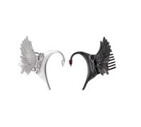 Orecchino di cartilagine del polsino con le ali d'angelo, design senza piercing con piume, gioielli impilabili per scalatore di eliche e orecchie