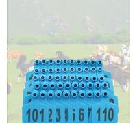 Orecchino di identificazione per bestiame, Confezione da 100 etichette auricolari for bestiame multicolori, dimensioni multiple, numerate 001-500(Blue 7.5 * 10cm,101 200)