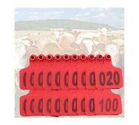 Orecchino di identificazione per bestiame, Confezione da 100 etichette auricolari multicolori numerate 001 a 1000(Red 6 * 7.5cm,201 300)