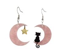 Orecchino Donna Little Cute Cat Moon Star Moon Orecchini pendenti Orecchini per donne Ragazze Cat Star Man (One Size)