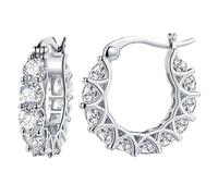 Orecchino Donna Orecchini a bottone in oro con zirconi pieni per donna Orecchini a bottone in argento cerchio da Gioielli Compleanno per Compleanno (B, One Size)