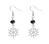 Orecchino Donna Orecchini di Natale Versatili orecchini con nappe natalizie con fiocco di neve per donna (White, 4. 5x1. 8cm)