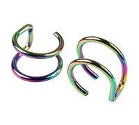 Orecchino in acciaio al titanio tipo U per cartilagine non penetrante, semplice e di personalità, con clip, per uomini e donne, resistente