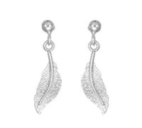 Orecchino in argento 925 con piuma pendente.
