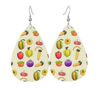 Orecchino in pelle con frutta vegetale del fumetto per le donne orecchini a goccia orecchini in pelle alla moda pendenti gioielli regali per mamma, moglie, figlie