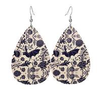 Orecchino in pelle con motivo pipistrello per le donne orecchini in pelle trafitto a goccia set di gioielli di compleanno regali di Natale per le donne