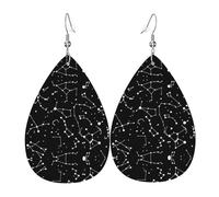 Orecchino in pelle stellata per divinazione costellazione per le donne orecchini in pelle trafitto a goccia set di gioielli di compleanno regali di Natale per le donne