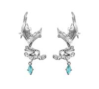 Orecchino in rame con coda di sirena, fatto a mano, a clip, unisex, accessorio per l'uso quotidiano, clip artistica a coda di pesce, senza piercing