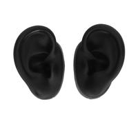 Orecchino in silicone, realistico, flessibile, riutilizzabile, per piercing all'orecchio sinistro e destro, modello per la pratica di visualizzazione di orecchini e auricolari (nero)