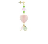 Orecchino Mix & Match The Circle Singolo Cuore Rosa Verde