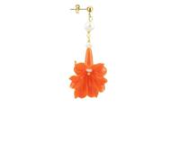 Orecchino Mix & Match The Circle Singolo Fiore Rosso Perla