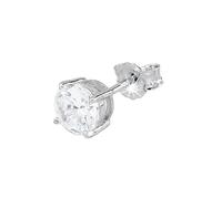 Orecchino Mono Uomo Donna in Argento 925% e Zircone Bianco e Nero a taglio brillante da 3 a 10 mm. Orecchino mono tondo. Made in Italy (3 MM/BIANCO)