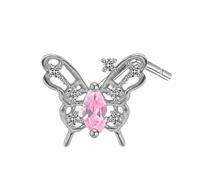 Orecchino Naso CerchioL1 Pezzi Rame in Acciaio Inossidabile Piercing Naso Orecchini Helix Trago Orecchio Cartilagine Farfalla con zirconi cubici