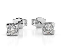 Orecchino oro bianco 18 kt. diamante naturale da ct. 0.06 Griffe punto luce