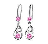 Orecchino Oro Cerchio orecchini lunghi creativi tempestati di diamanti per le donne orecchini di (Pink, One Size)