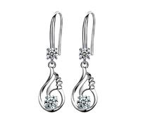 Orecchino Oro Cerchio orecchini lunghi creativi tempestati di diamanti per le donne orecchini di (White, One Size)