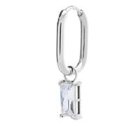 Orecchino ovale con zircone baguette