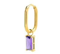 Orecchino ovale con zircone baguette