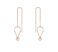 Orecchino Pendente da Donna, orecchino in Oro 9/18 carati con Cuore Spezzato e Filo per l'orecchio con Diamante Rotondo/moissanite