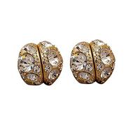 Orecchino Punk Non Piercing Intarsiato Zircone Rotondo Clip Su Orecchini Dichiarazione Gioielli Orecchino Cartilagine Forte Magnete Clip Dell'orecchio Fidanzato Amante Gioielli, Misura unica, come